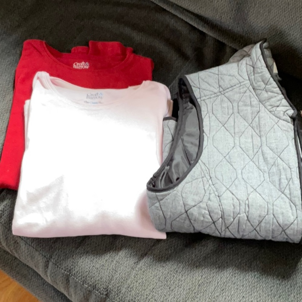 Woman’s Red and Light Pink long Sleeve Duo with Vest